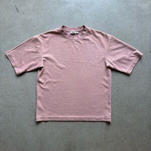 Uniqlo AIRism Cotton Oversized Crew Neck Half-Sleeve T-Shirt | Pink | Small